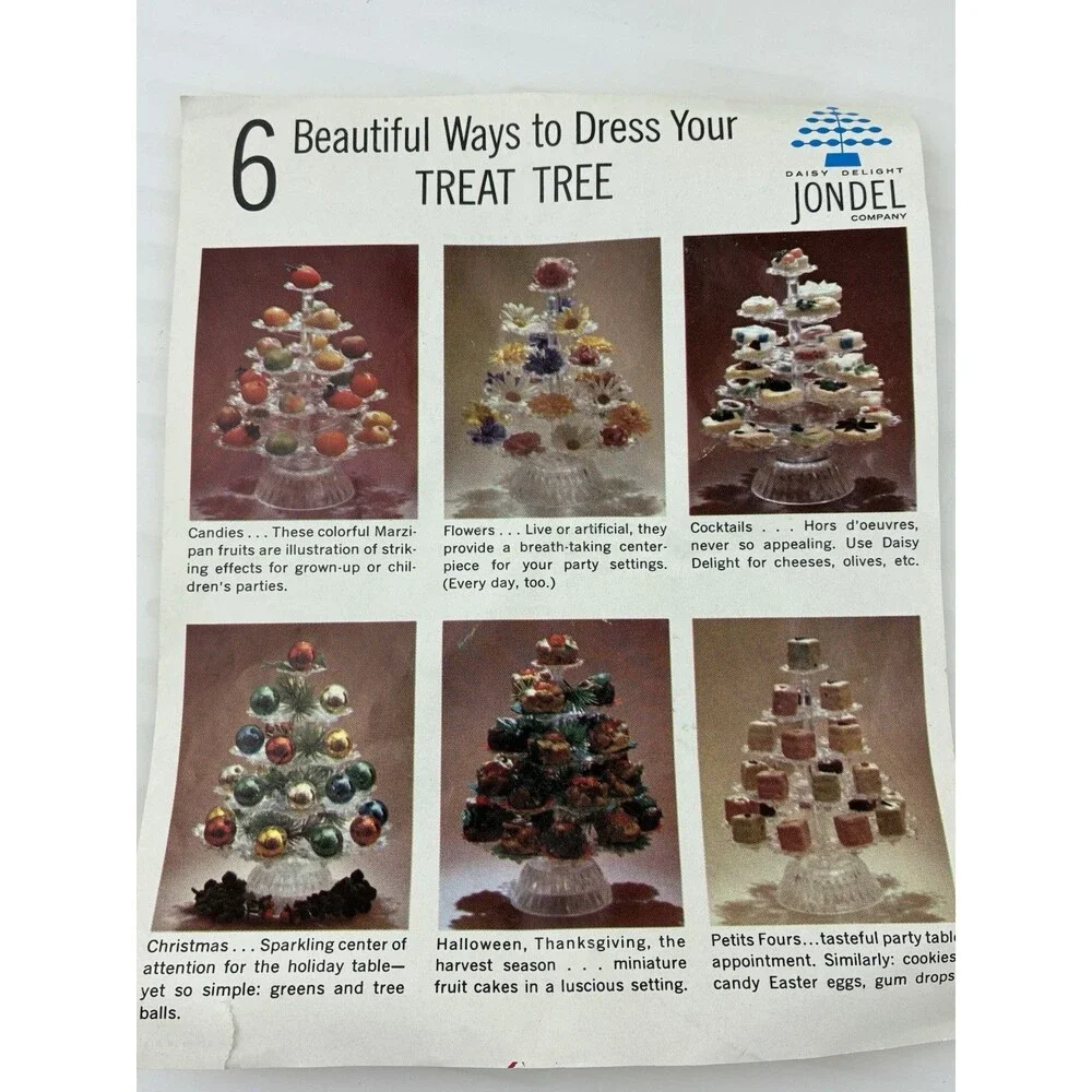 Vtg JONDEL Treat Tree Plastic Appetizer Daisy Centerpiece CHADWICK Ornaments